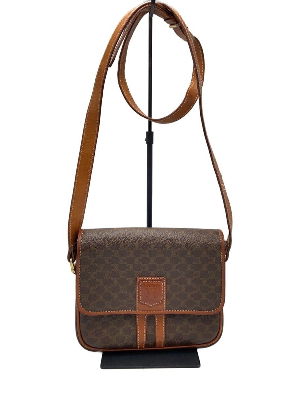 Celine Shoulder Bag Brown All over Macadam